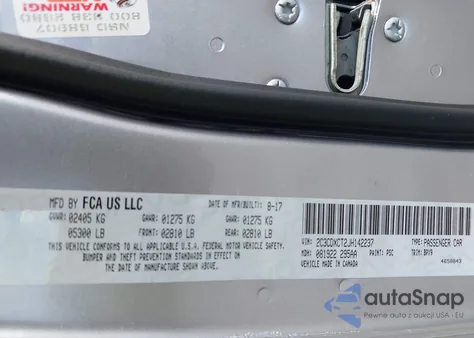 2018 Dodge Charger R/T Rwd z USA, uszkodzony, nr VIN 2C3CDXCT2JH142237